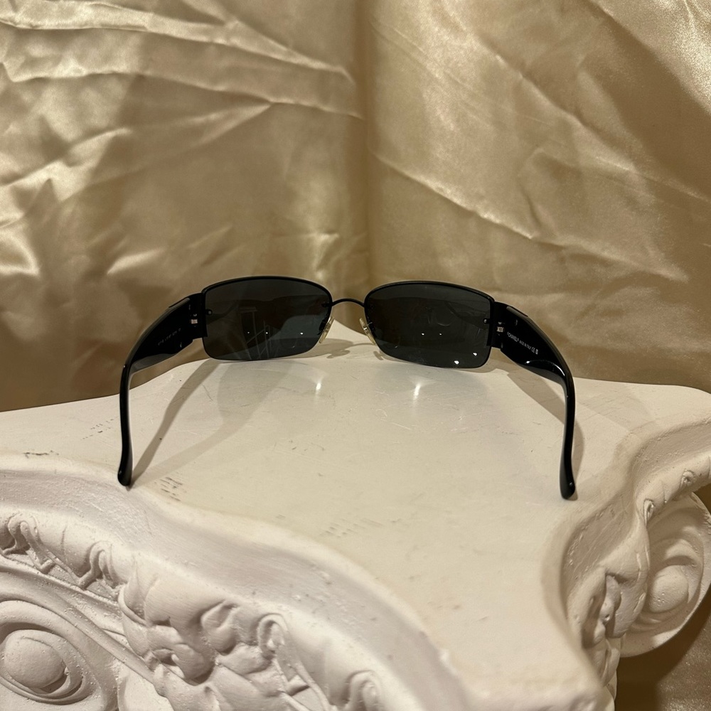 Chanel 4117 Rimless Crystal Rhinestone CC Y2K Sunglasses in Black Silver Hue - Picture 8 of 16